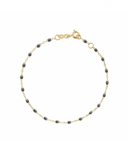 Bracelet gris foncé Classique Gigi, Or jaune, 17 cm