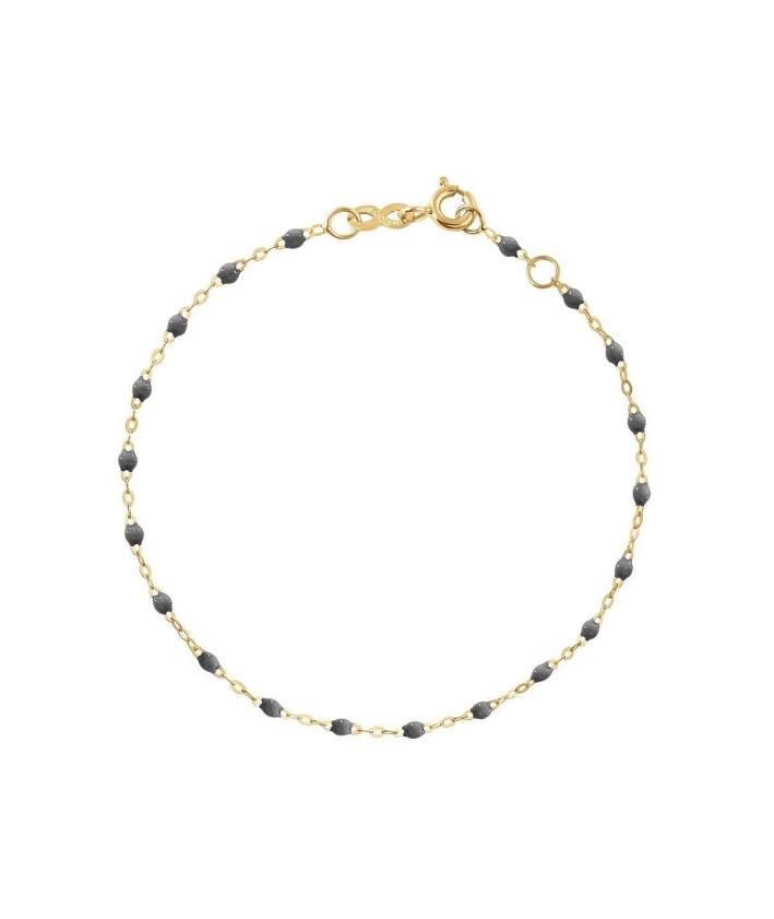 Bracelet gris foncé Classique Gigi, Or jaune, 17 cm