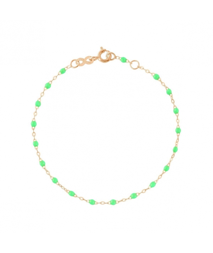 Bracelet vert fluo Classique Gigi, Or rose,17 cm