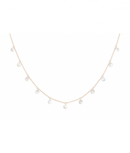 Collier Polka 11 Nacre Blanche Or Rose