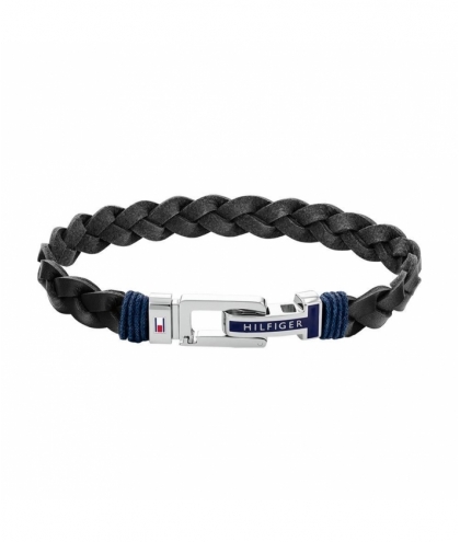 Bracelet Homme Tommy Hilfiger cuir noir