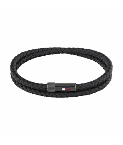 Bracelet Homme Tommy Hilfiger cuir noir