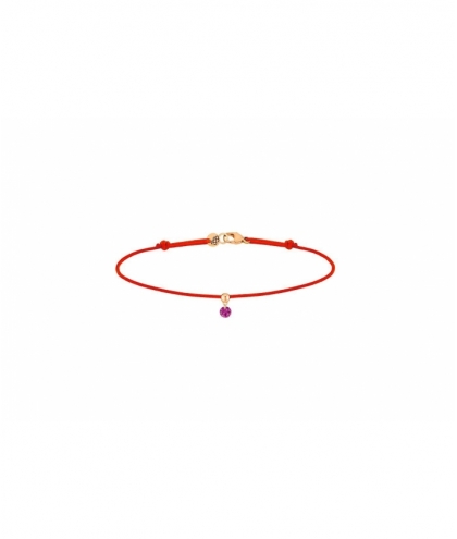 Bracelet Cordon BB Rouge Rubis Or Jaune