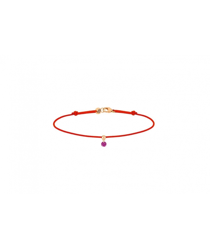 Bracelet Cordon BB Rouge Rubis Or Jaune