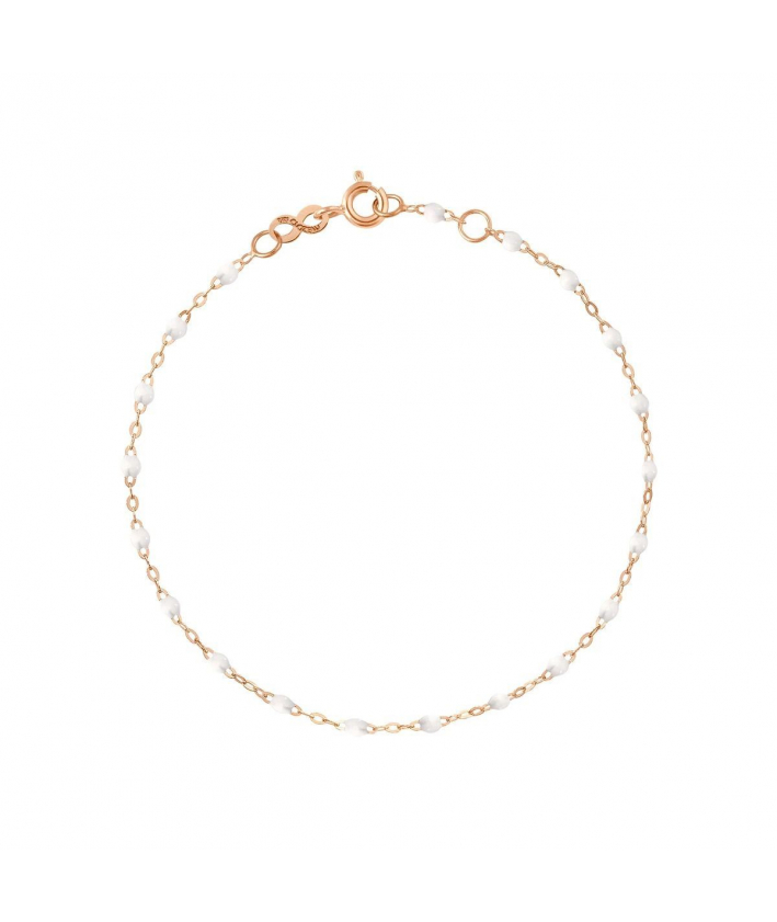 Gigi Clozeau Bracelet blanc Classique Gigi, Or rose, 18 cm