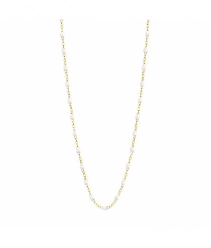 Gigi Glozeau Collier blanc Classique Gigi, or jaune, 50 cm