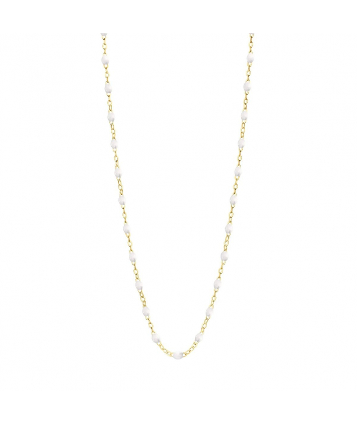 Gigi Glozeau Collier blanc Classique Gigi, or jaune, 50 cm