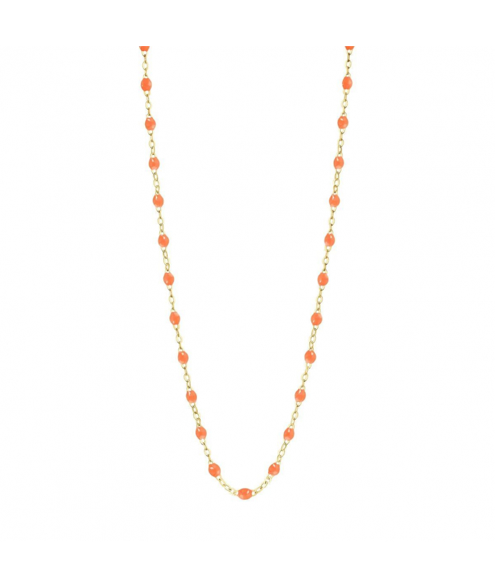 Gigi Clozeau Collier orange fluo Classique Gigi, or jaune, 42 cm