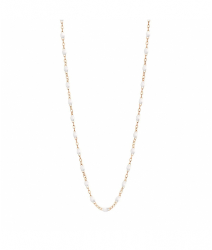 Gigi Clozeau Collier blanc Classique Gigi, or rose, 36 cm