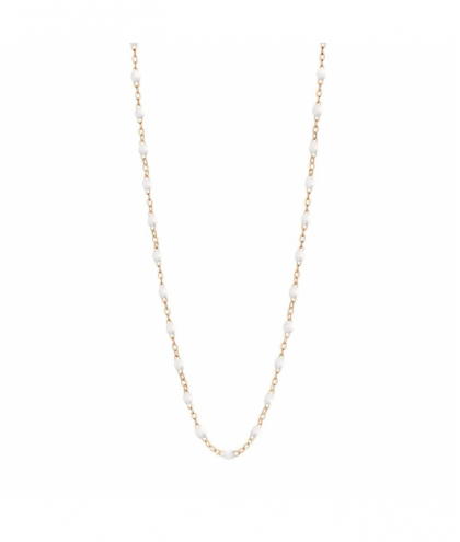 Gigi Clozeau Collier blanc Classique Gigi, Or rose, 42 cm