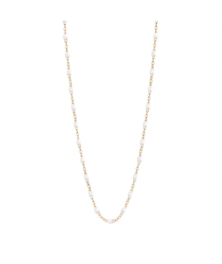 Gigi Clozeau Collier blanc Classique Gigi, or rose, 45 cm