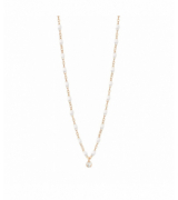 Collier blanc Gigi Suprême, or rose, 1 diamant, 42 cm