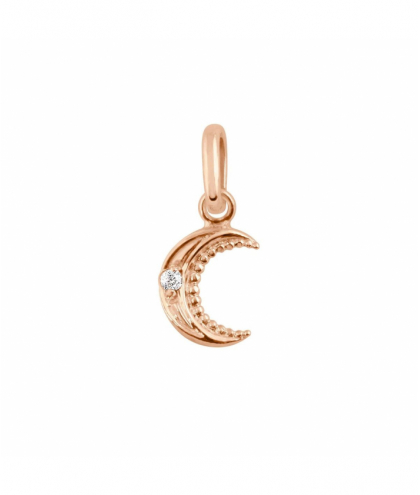 Gigi Clozeau Pendentif petite Lune, diamant, or rose