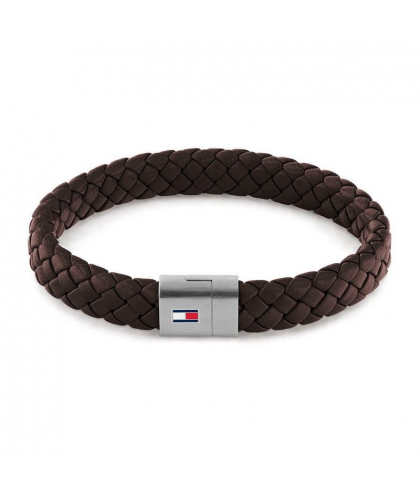 Tommy Hilfiger bracelet homme en cuir marron