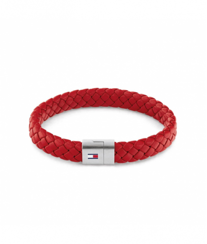 Tommy Hilfiger bracelet Homme en cuir rouge