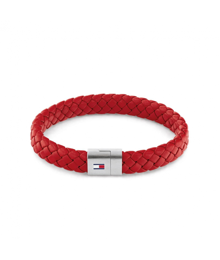 Tommy Hilfiger bracelet Homme en cuir rouge