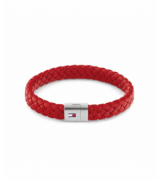 Tommy Hilfiger bracelet Homme en cuir rouge