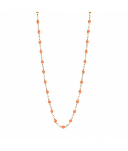 Collier orange fluo Classique Gigi, Or rose, 42 cm