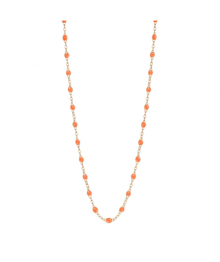 Collier orange fluo Classique Gigi, Or rose, 42 cm