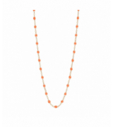 Collier orange fluo Classique Gigi, Or rose, 42 cm