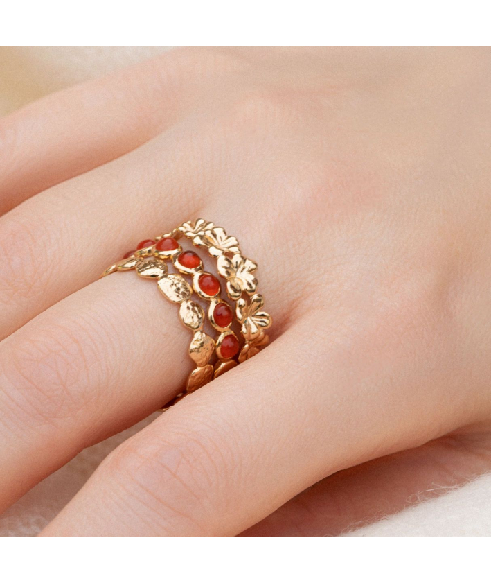 Ana&Cha Bague Mimi Agate rouge