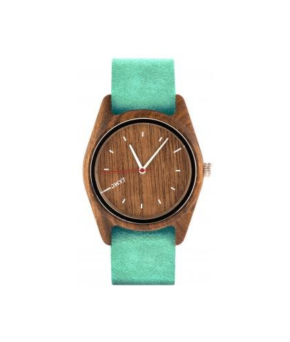 D.W.Y.T Montre Toundra Bois Cuir Vert