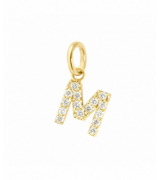 Gigi Clozeau Pendentif Lucky Letter M, or jaune, diamants