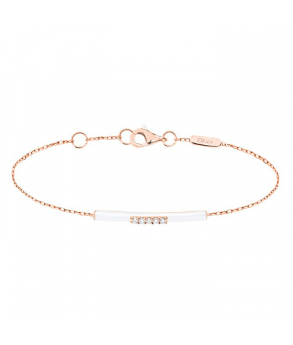 DJULA - Bracelet Email Blanc OR ROSE