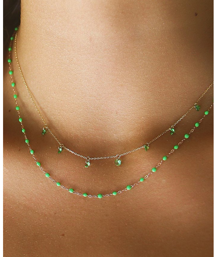 La Brune et La Blonde - Collier Confetti Vert