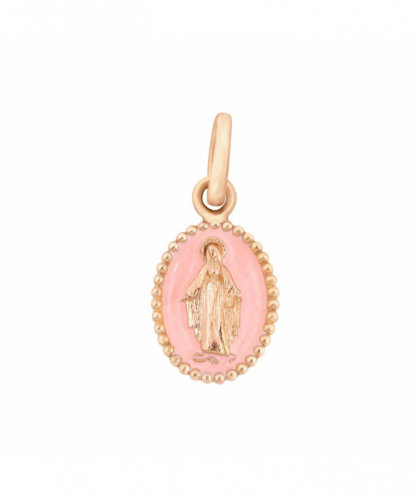 Gigi Clozeau Pendentif Madone résine rose bébé, or rose