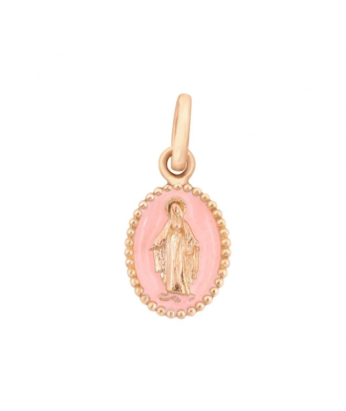 Gigi Clozeau Pendentif Madone résine rose bébé, or rose