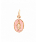 Gigi Clozeau Pendentif Madone résine rose bébé, or rose