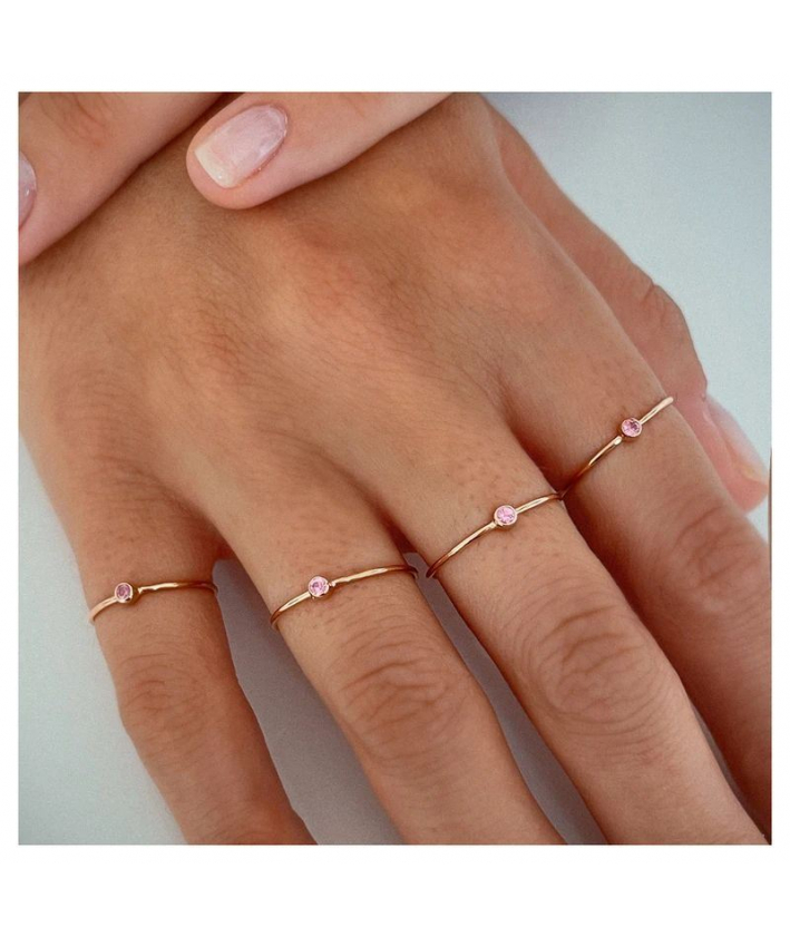 Vanrycke Paris Bague Or Rose et Saphir Rose