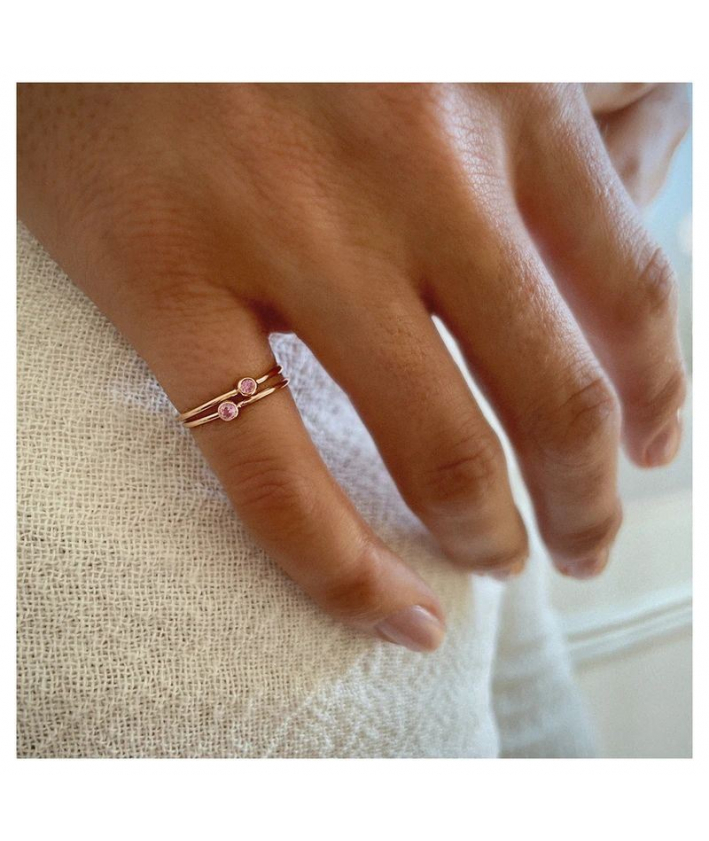 Vanrycke Paris Bague Or Rose et Saphir Rose